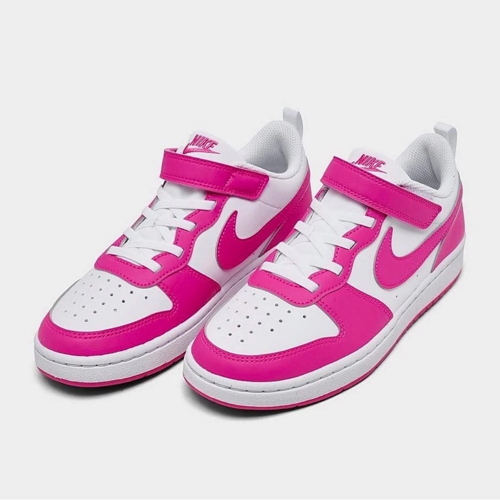 NIB Little Kid PS Nike Court Borough Low Recraft Laser Fuchsia Pink DV5457-123